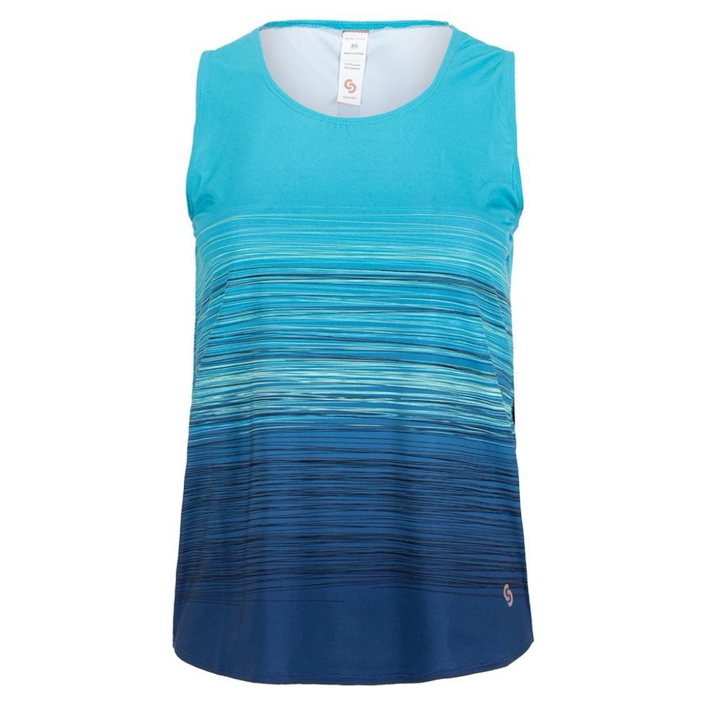Cross Court Indigo Tank in Aqua -  Size small